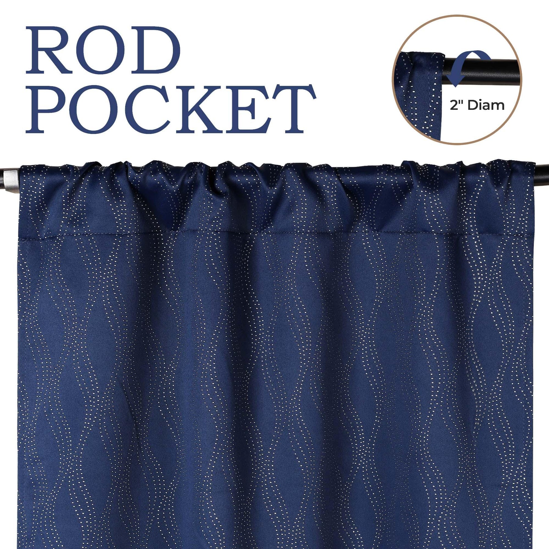Zuri Textured Waves Room Darkening Blackout Curtains, Set of 2