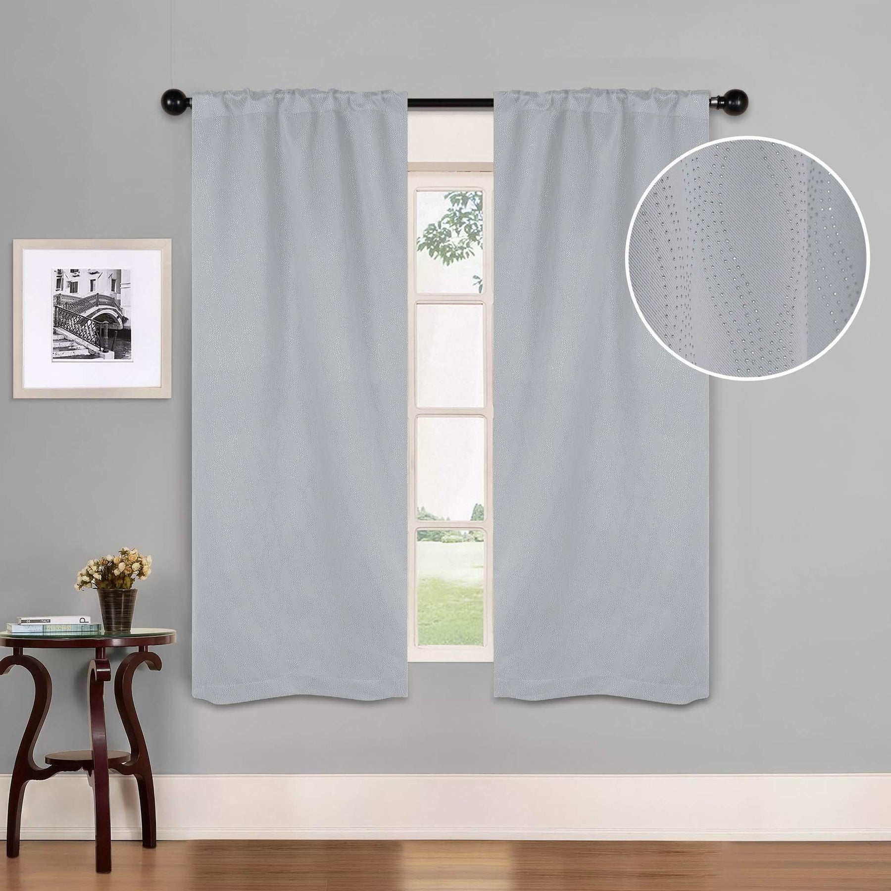 Zuri Textured Waves Room Darkening Blackout Curtains, Set of 2