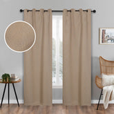 Blackout Window Curtains Zuri Textured Waves Room Darkening Set of 2