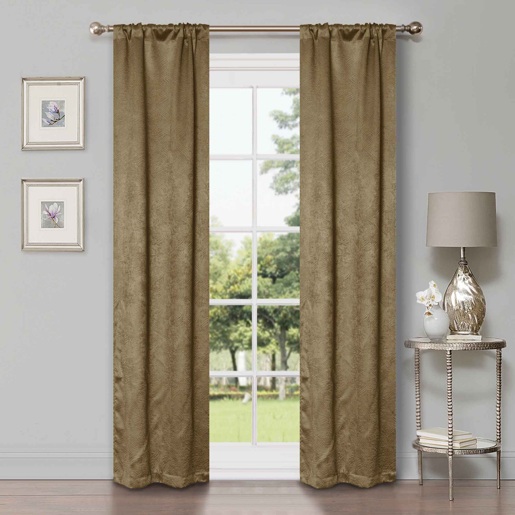 Waverly Geometric Washable Room Darkening Blackout Curtains, Set of 2