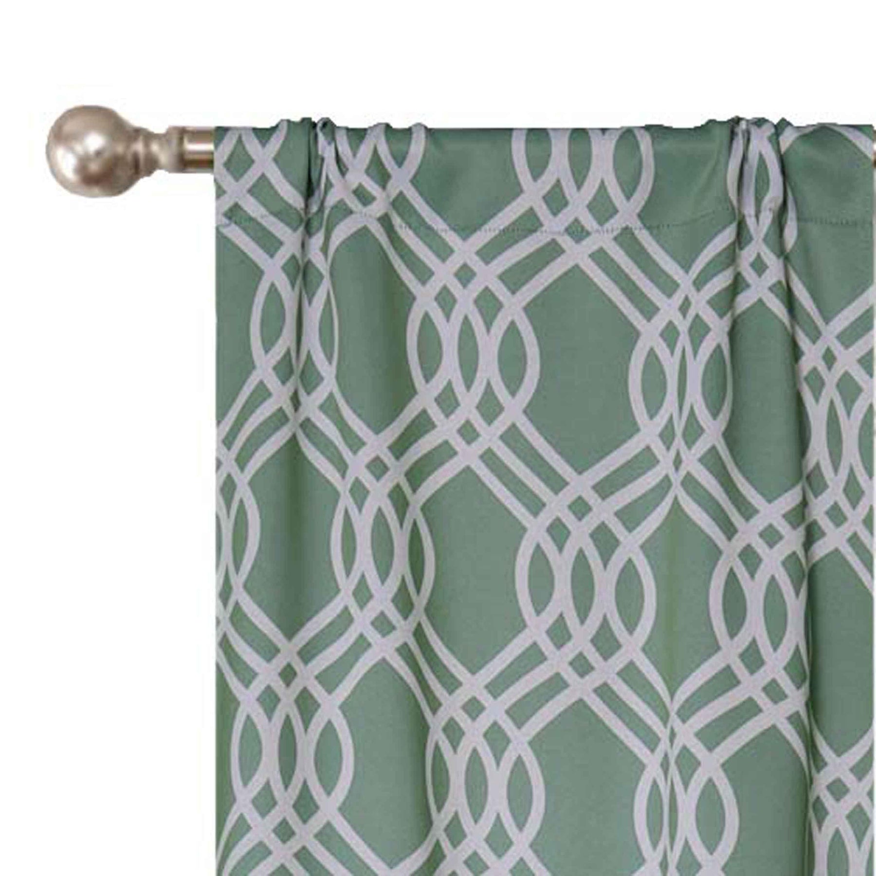 Ribbon Trellis Washable Room Darkening Blackout Curtains, Set of 2