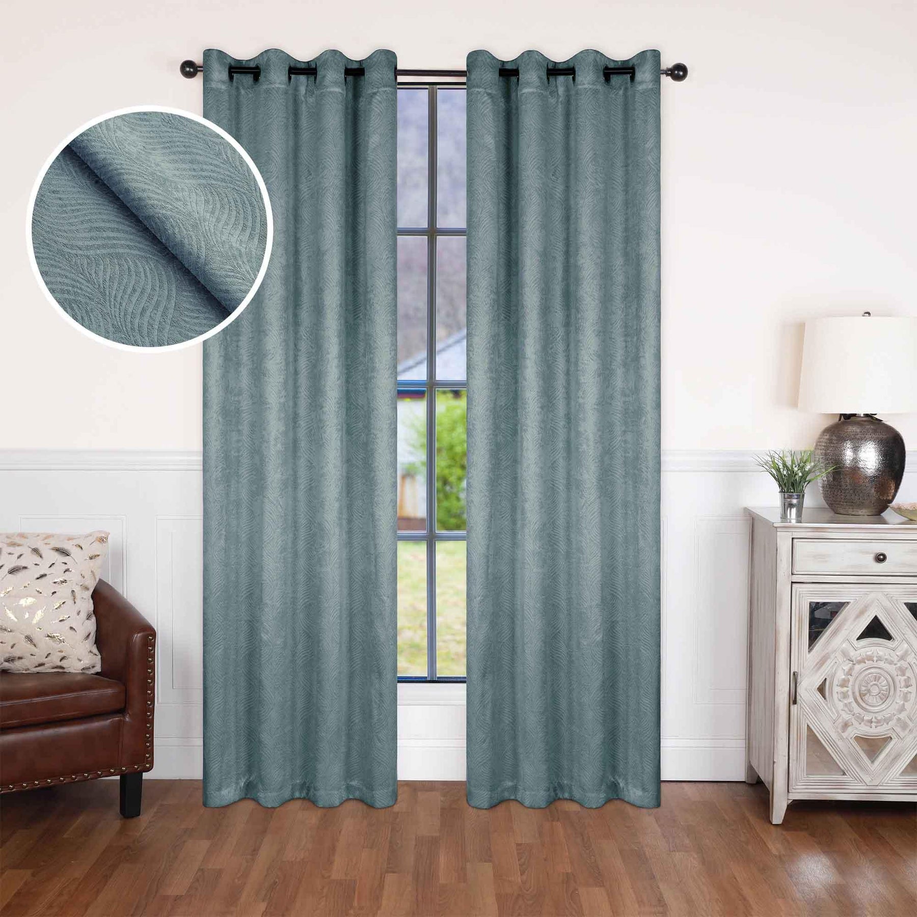 Waverly Geometric Washable Room Darkening Blackout Curtains, Set of 2