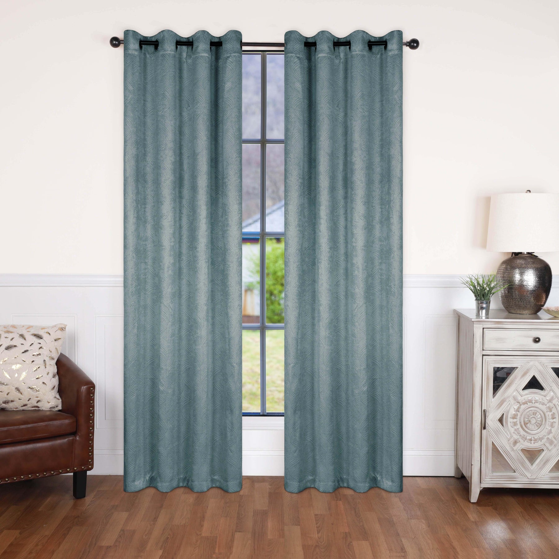 Waverly Geometric Washable Room Darkening Blackout Curtains, Set of 2