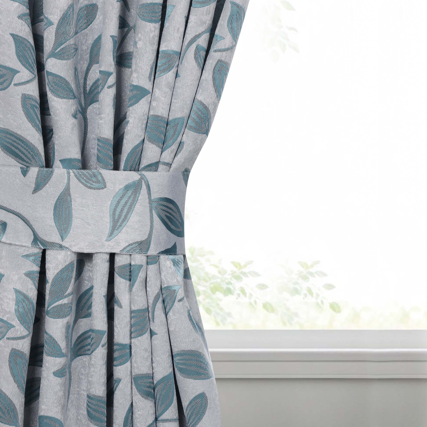 Leaves Room Darkening Washable Blackout Curtain Panels, Set of 2