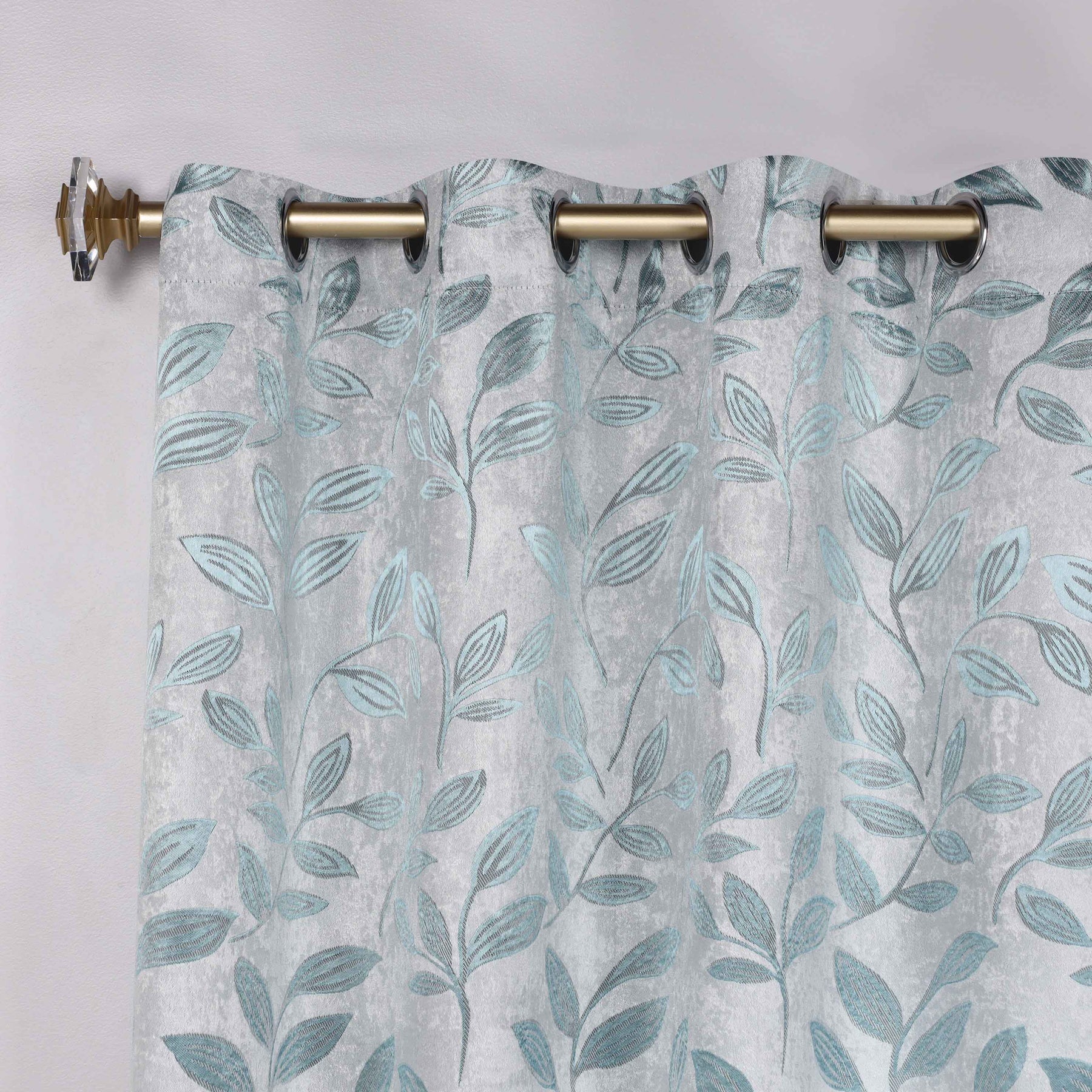 Leaves Room Darkening Washable Blackout Curtain Panels, Set of 2