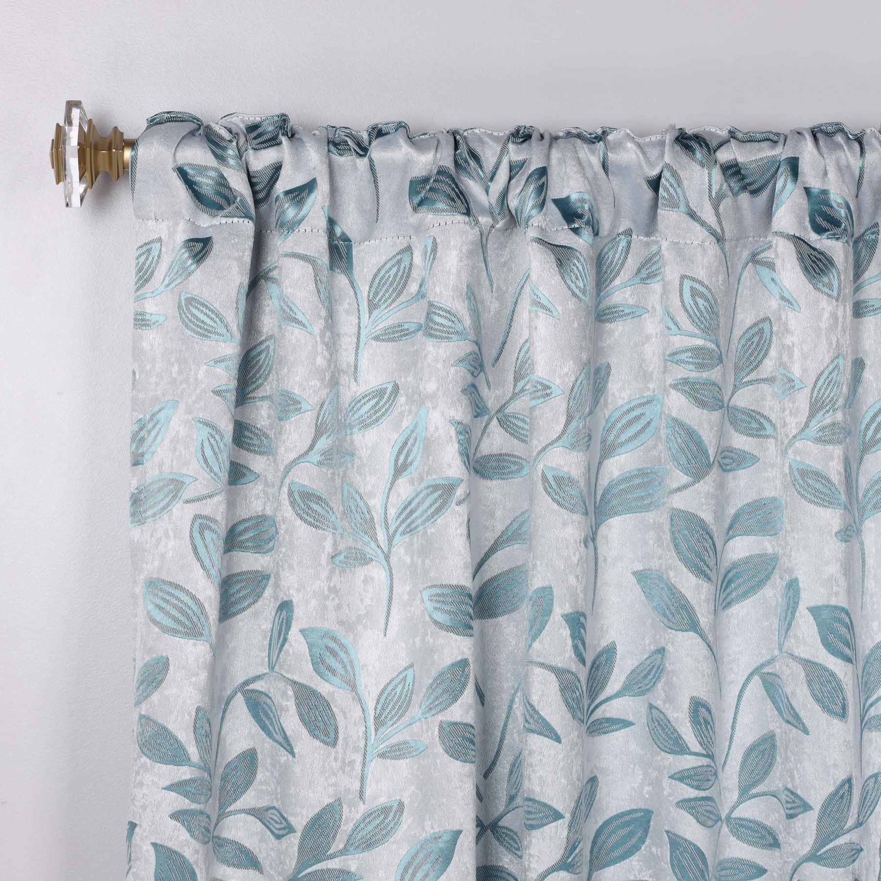 Leaves Room Darkening Back Tabs Blackout Curtain Panels, Set of 2