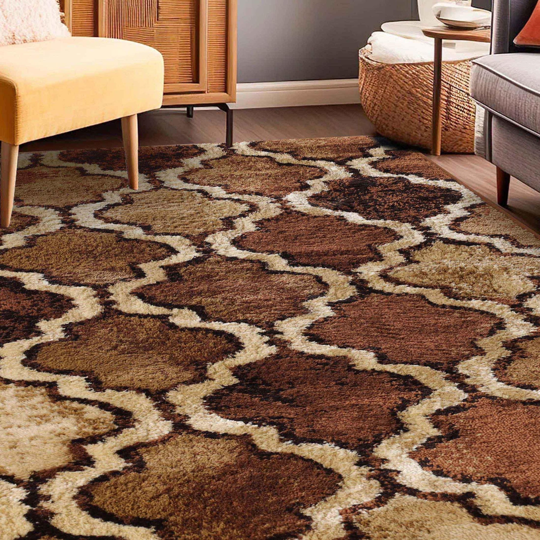 Viking Contemporary Geometric Trellis Indoor Area Rug or Runner