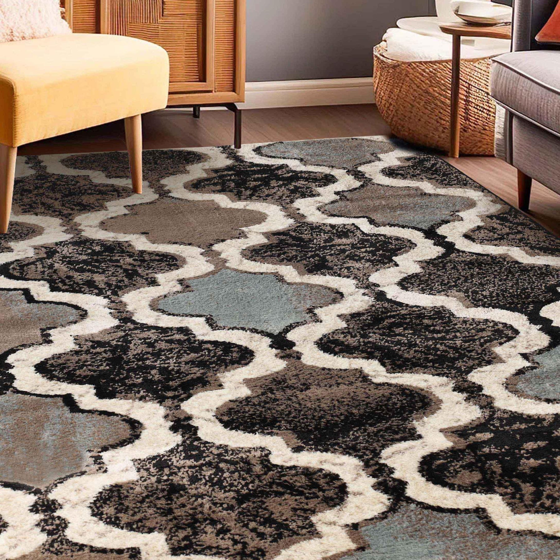 Viking Contemporary Geometric Trellis Indoor Area Rug or Runner