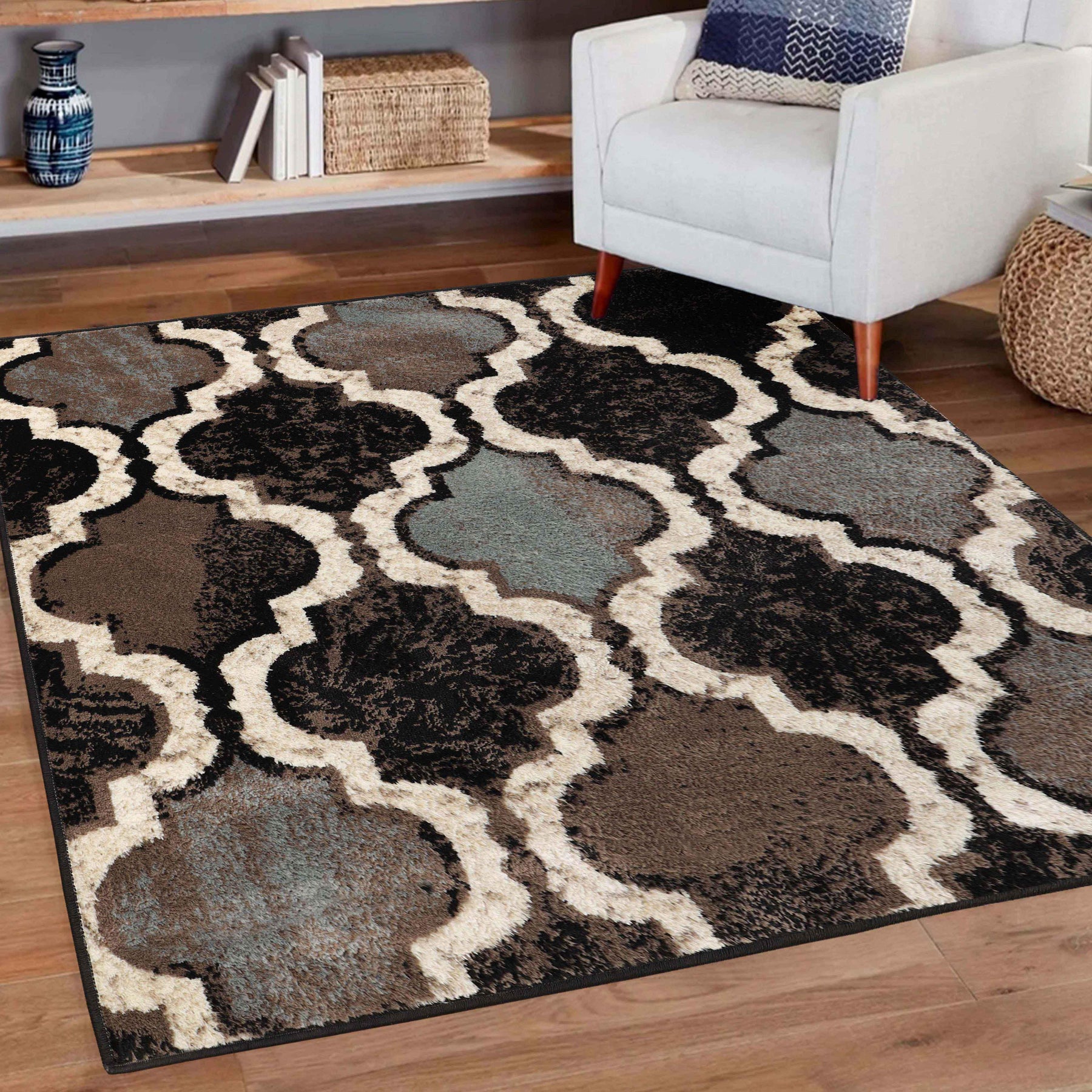 Viking Contemporary Geometric Trellis Indoor Area Rug or Runner