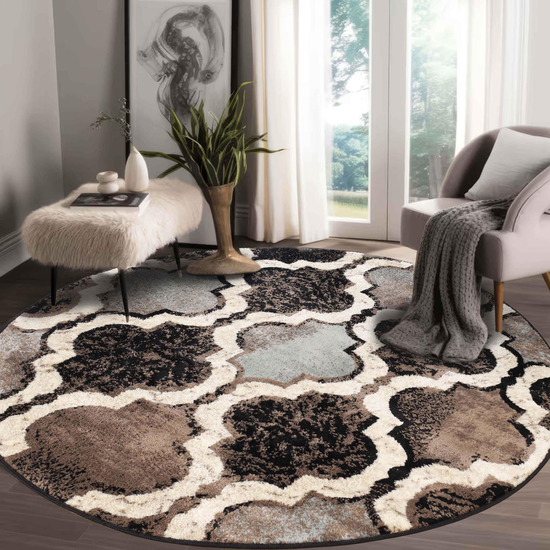 Viking Contemporary Geometric Trellis Indoor Area Rug or Runner