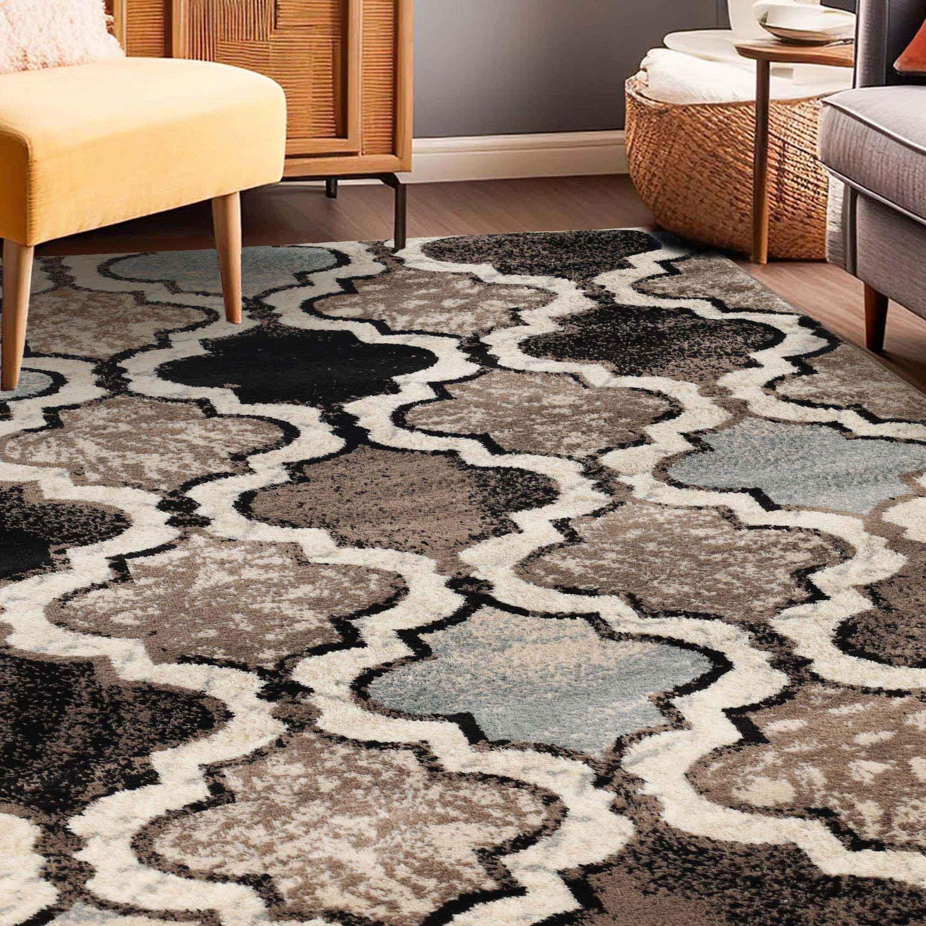 Viking Contemporary Geometric Trellis Indoor Area Rug or Runner