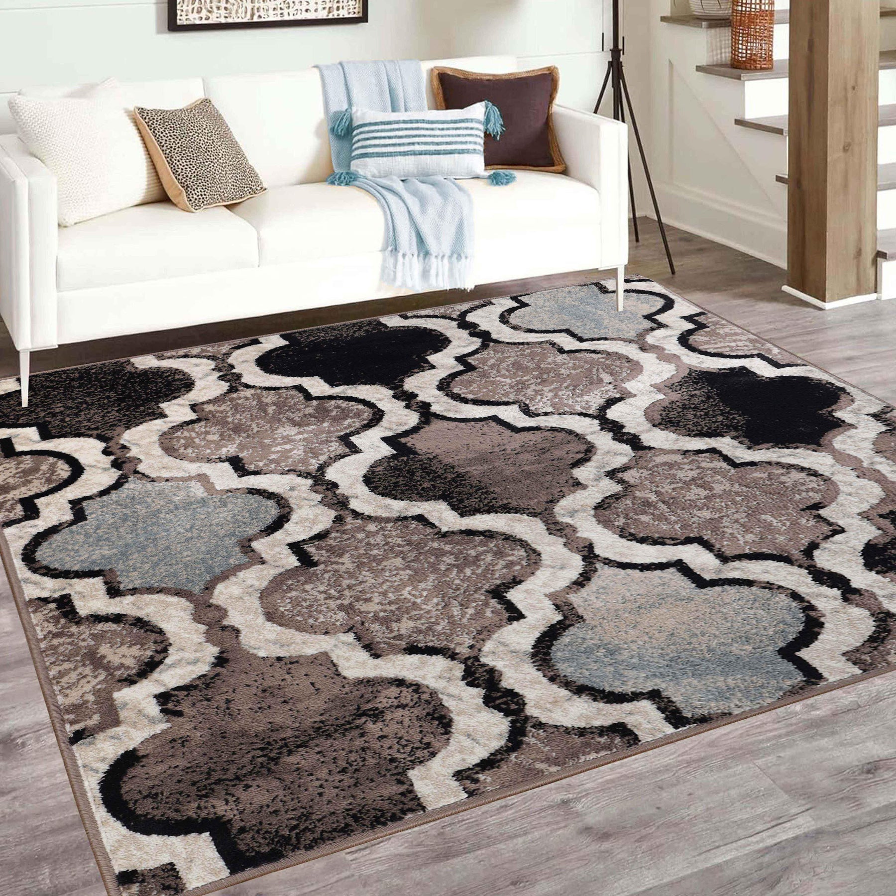 Viking Contemporary Geometric Trellis Indoor Area Rug or Runner