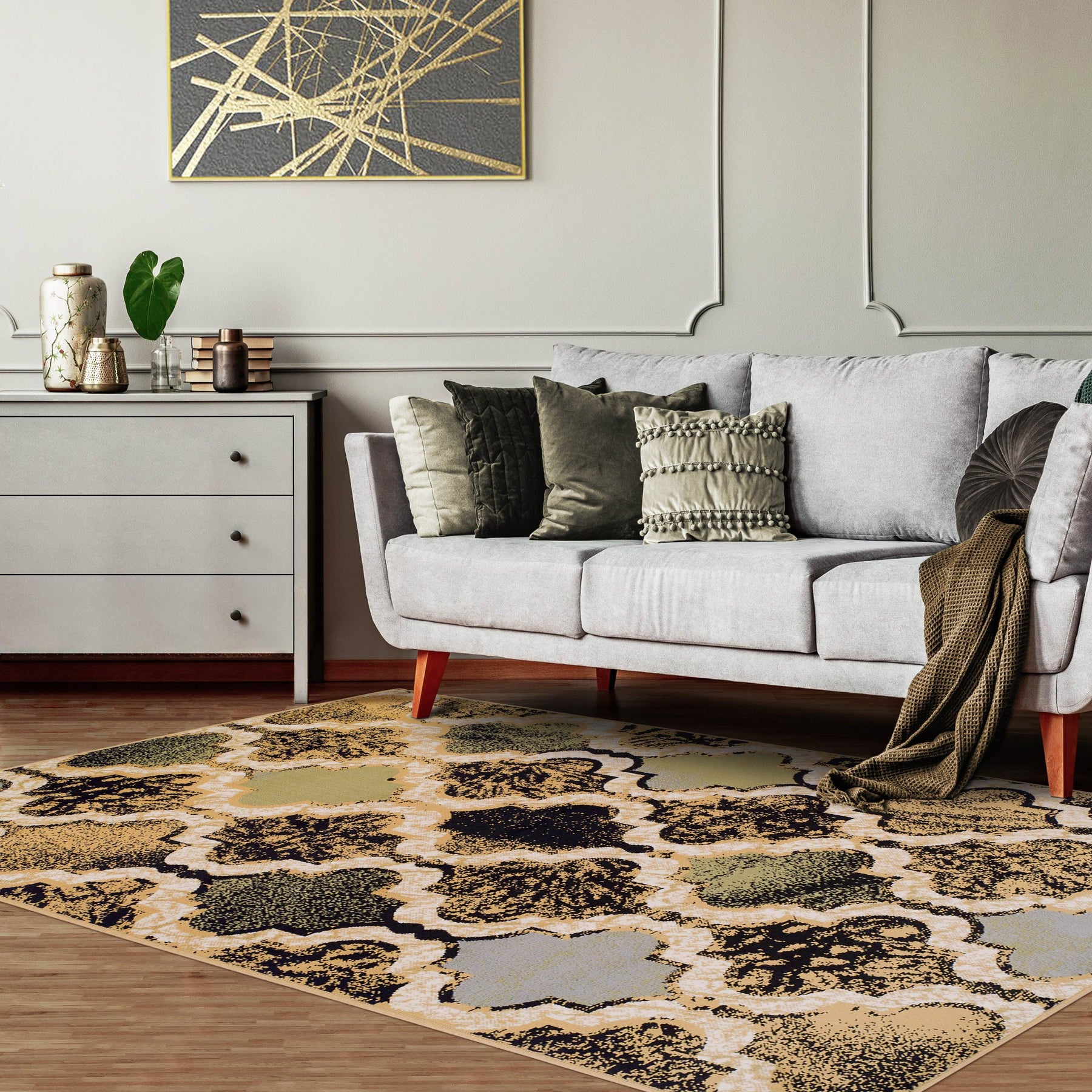 Viking Contemporary Geometric Trellis Indoor Area Rug or Runner