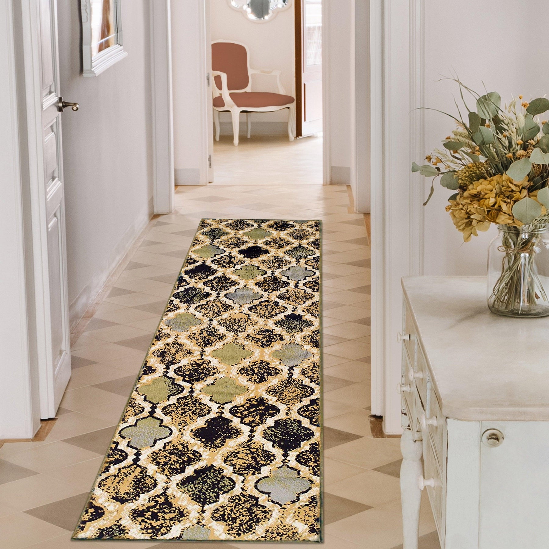 Viking Contemporary Geometric Trellis Indoor Area Rug or Runner