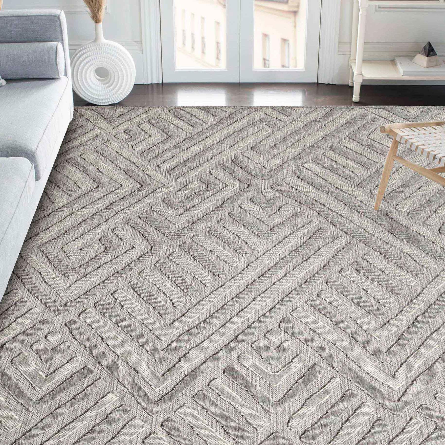 Wynn Modern Geometric Abstract Area Rug Indoor Outdoor Rugs