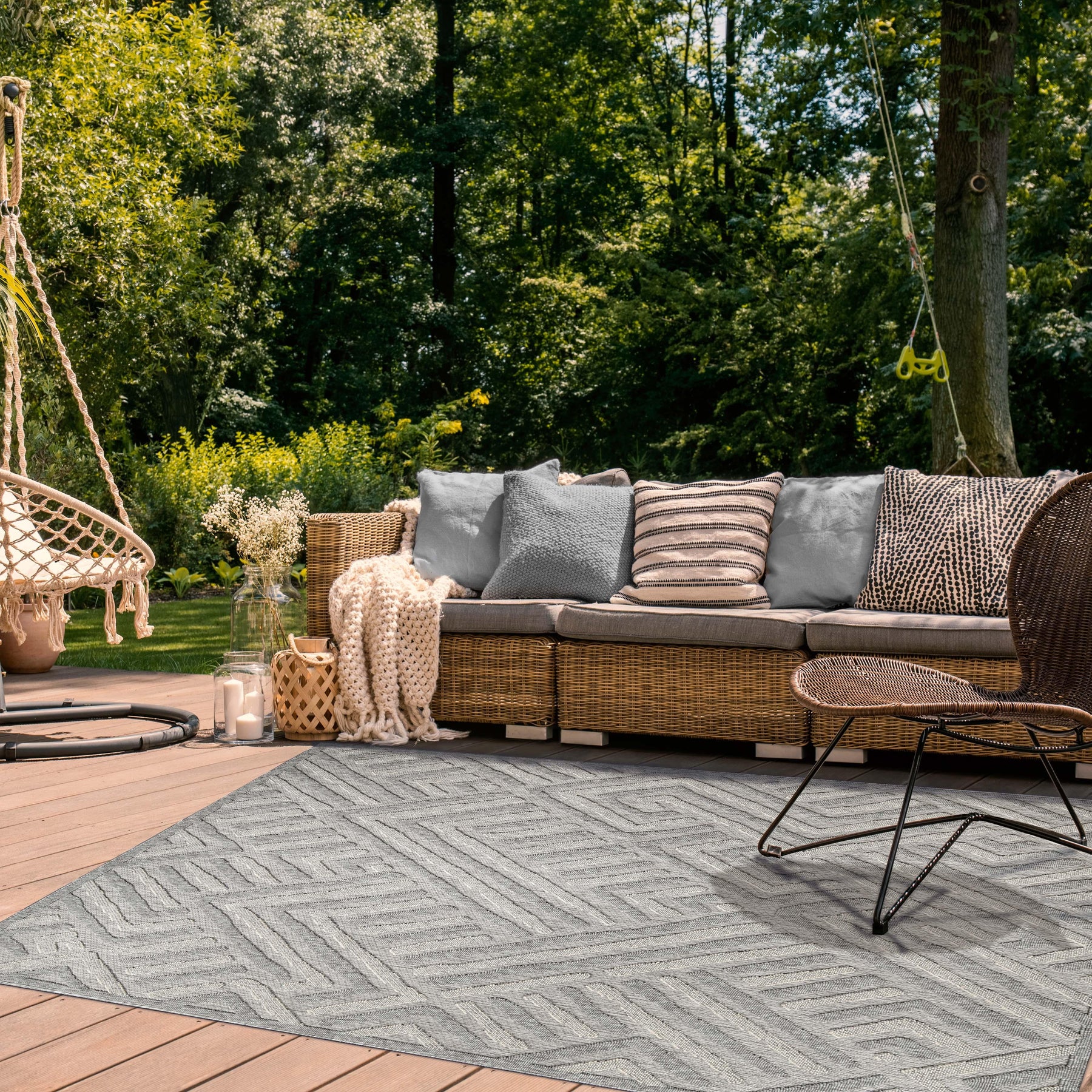 Wynn Modern Geometric Abstract Area Rug Indoor Outdoor Rugs
