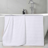 Mika Smart Twist Viscose Cotton Blend Ribbed Bath Sheets, Set of 2