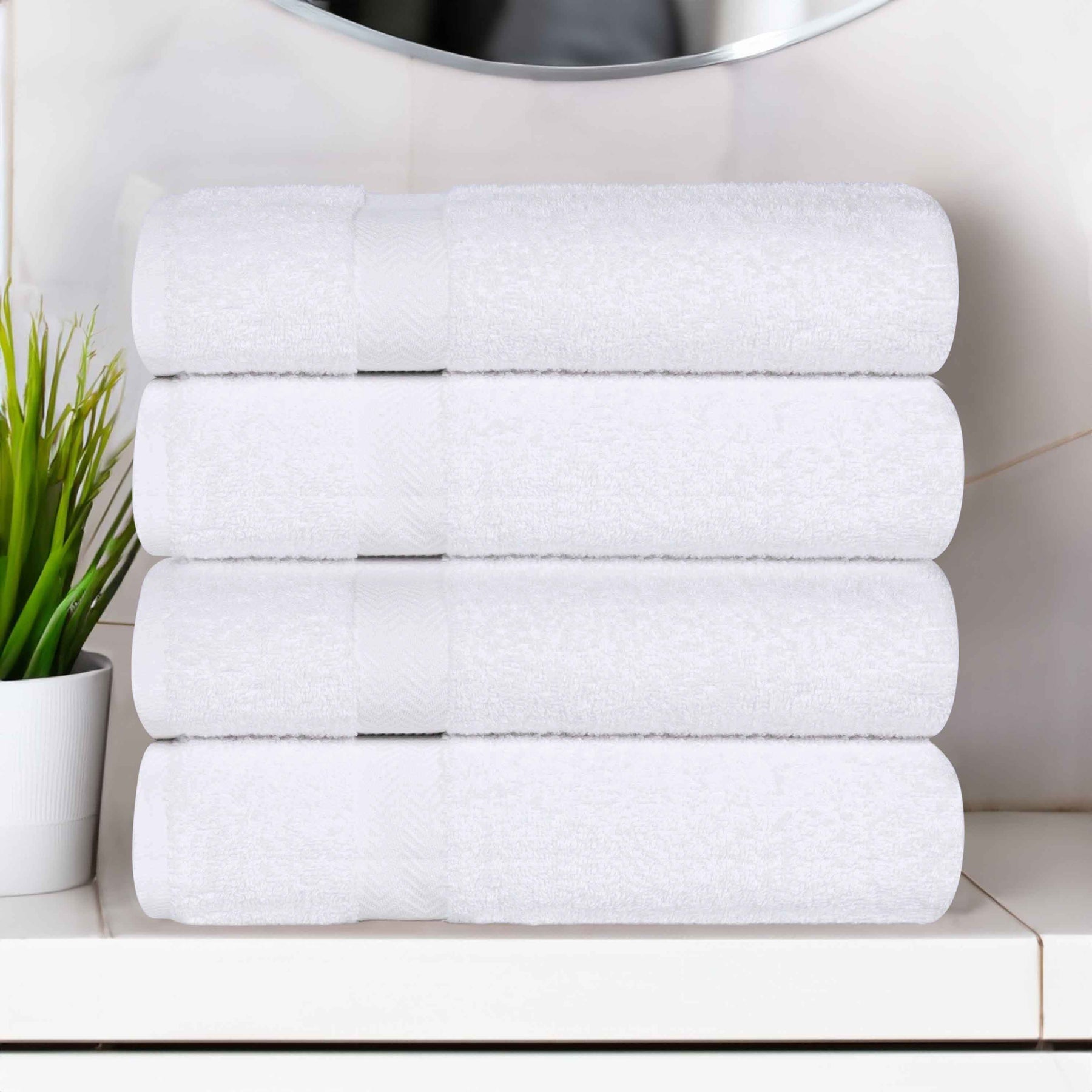 Cotton Highly Absorbent Eco-Friendly Quick Dry 4 Piece Bath Towel Set