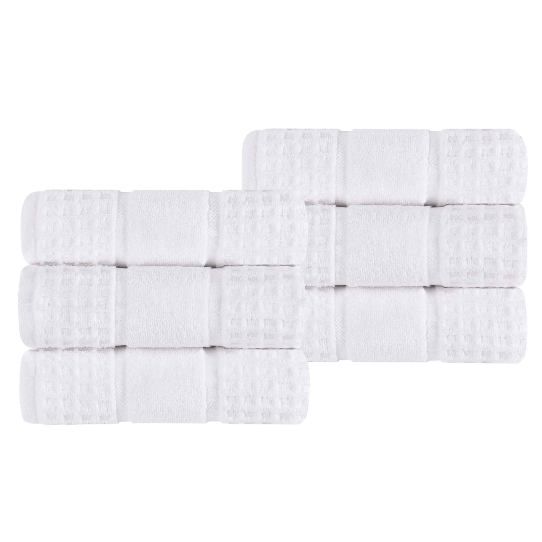 Napa Zero Twist Cotton Solid Waffle Honeycomb Hand Towel Set of 6