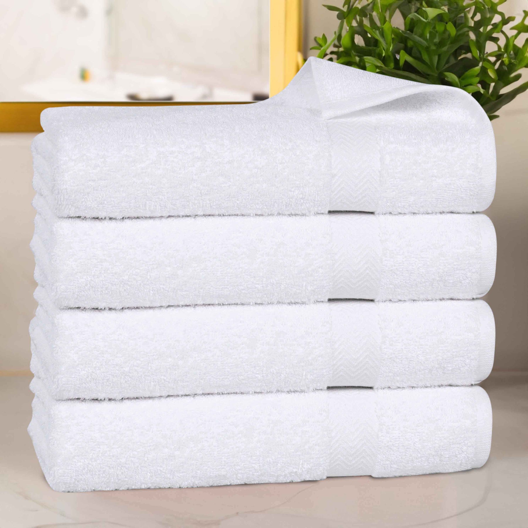 Cotton Highly Absorbent Eco-Friendly Quick Dry 4 Piece Bath Towel Set