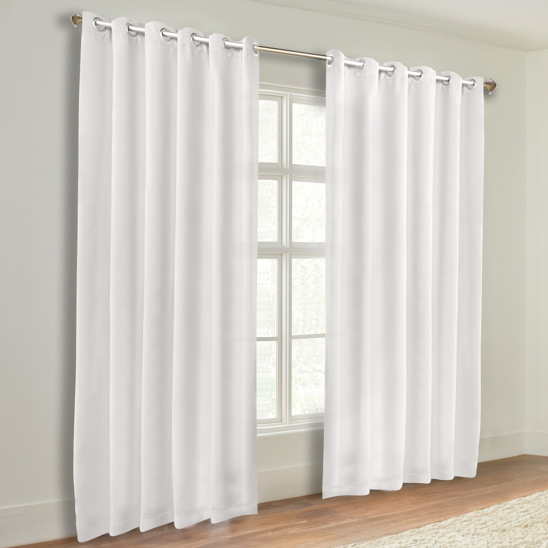 Classic Modern Solid Room Darkening Blackout Curtain Panels, Set of 2