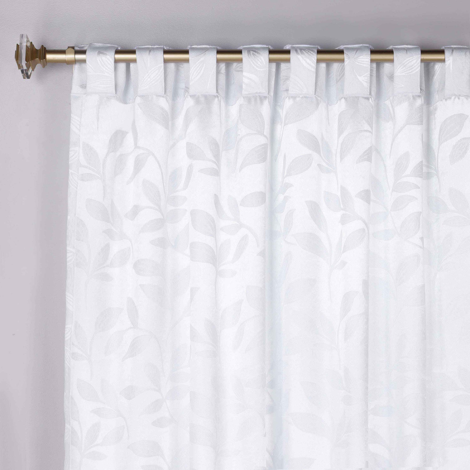 Leaves Room Darkening Back Tabs Blackout Curtain Panels, Set of 2