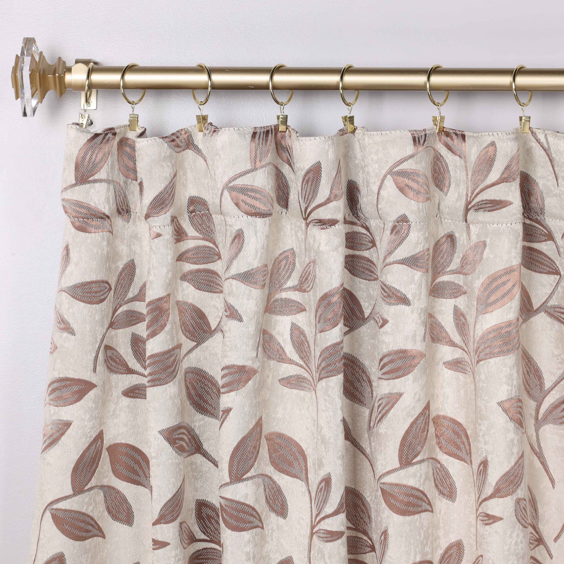 Leaves Room Darkening Back Tabs Blackout Curtain Panels, Set of 2