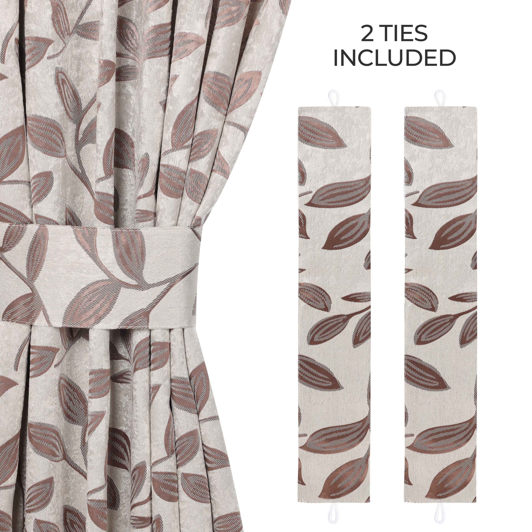 Leaves Room Darkening Washable Blackout Curtain Panels, Set of 2