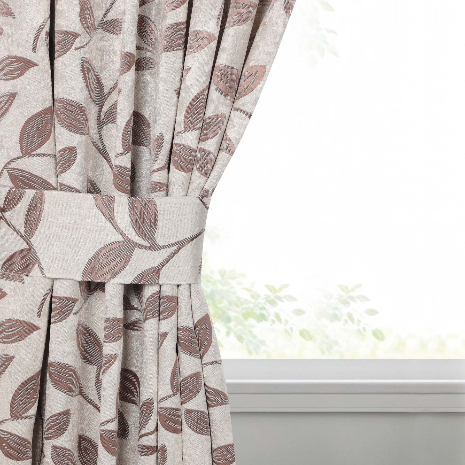 Leaves Room Darkening Washable Blackout Curtain Panels, Set of 2