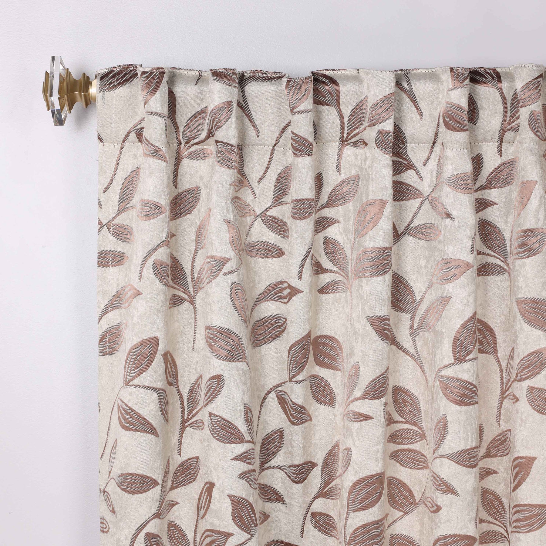 Leaves Room Darkening Back Tabs Blackout Curtain Panels, Set of 2