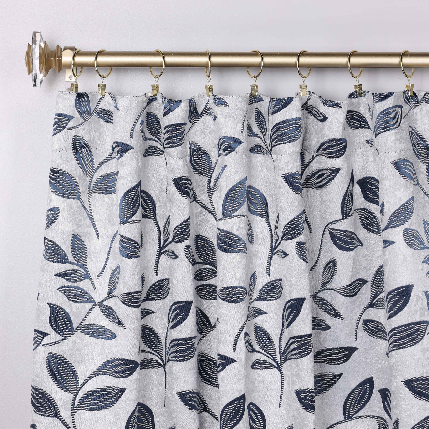 Leaves Room Darkening Back Tabs Blackout Curtain Panels, Set of 2