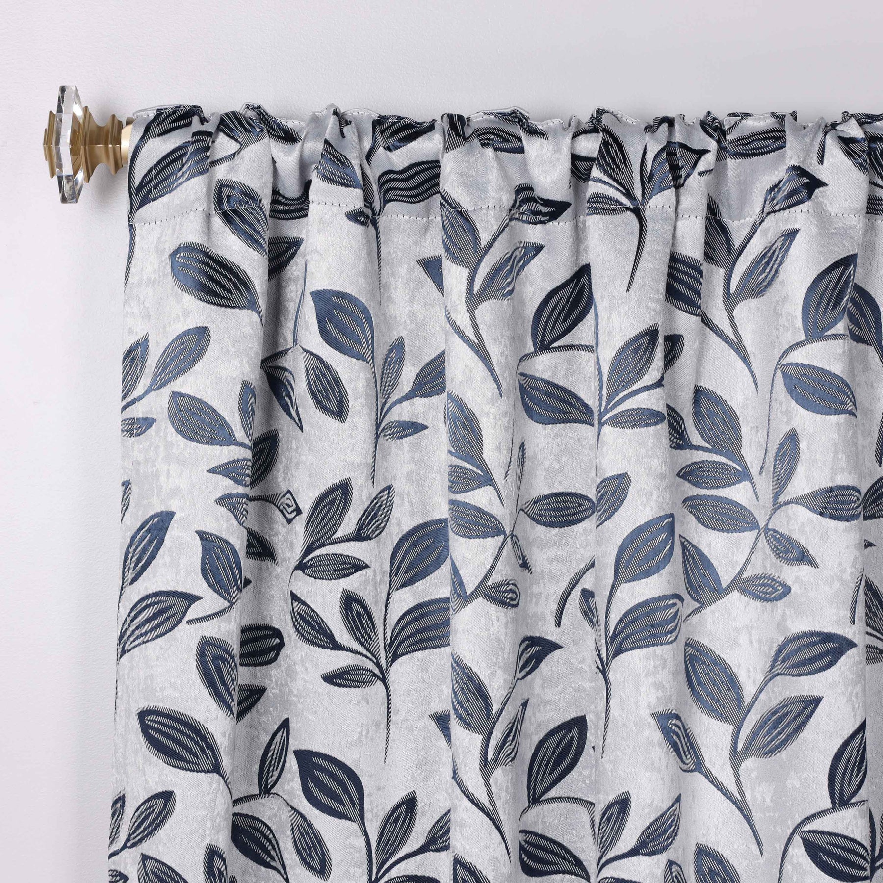 Leaves Room Darkening Back Tabs Blackout Curtain Panels, Set of 2