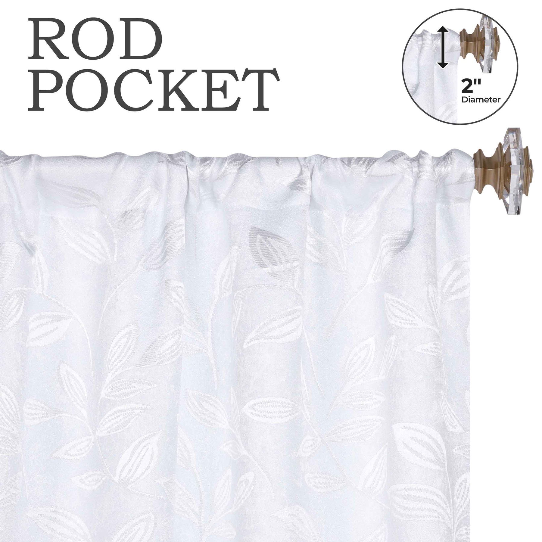 Leaves Room Darkening Washable Blackout Curtain Panels, Set of 2