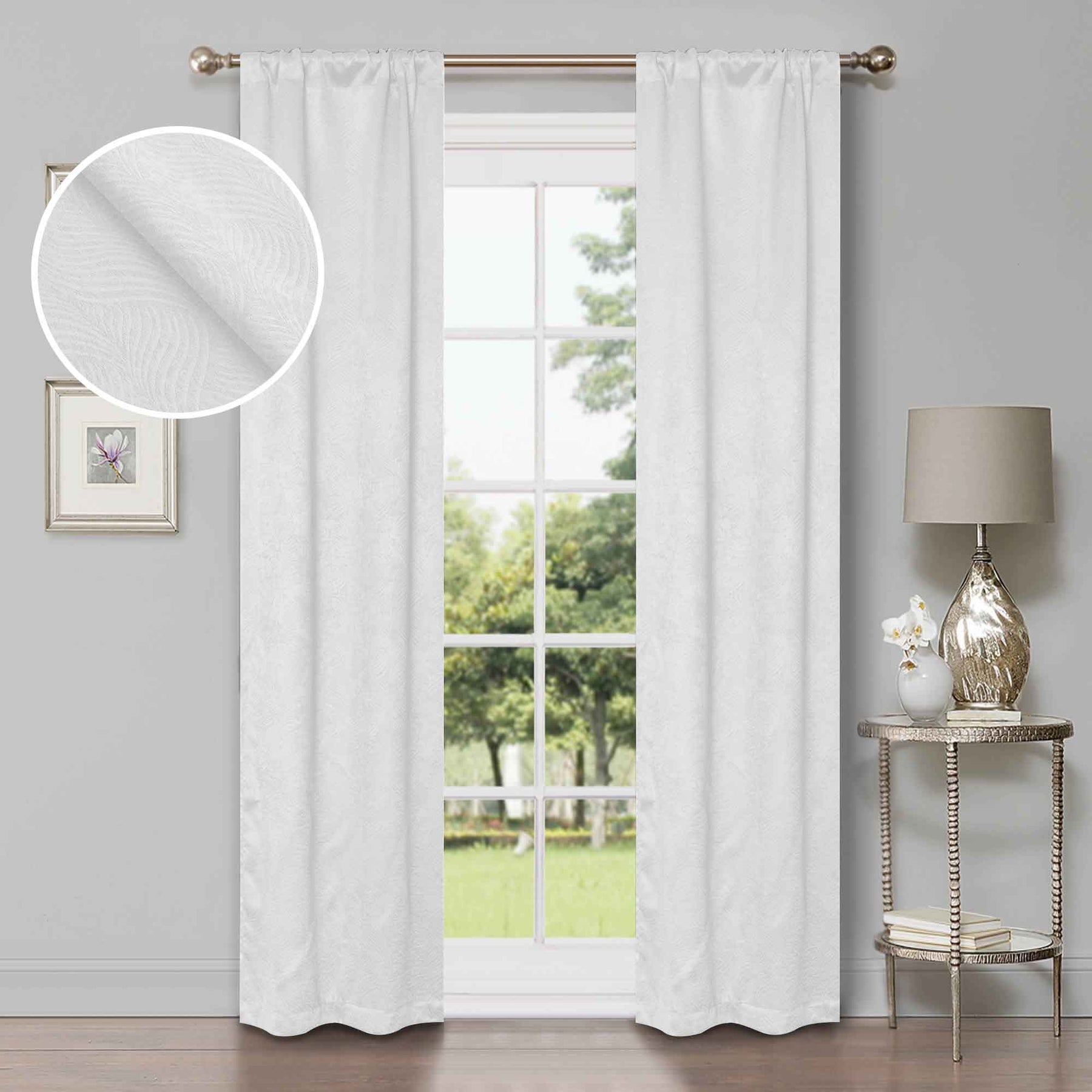 Waverly Geometric Washable Room Darkening Blackout Curtains, Set of 2
