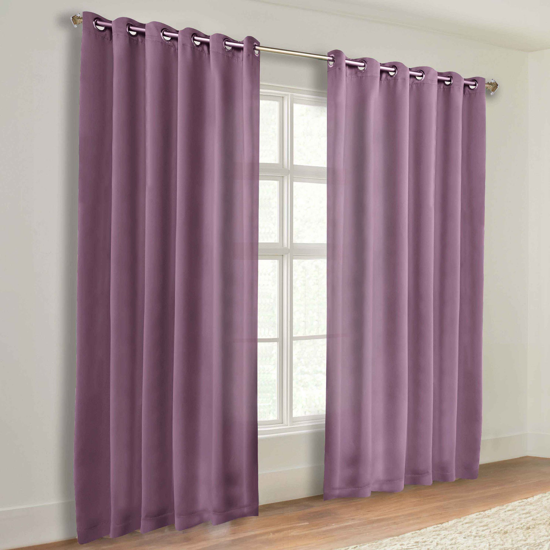 Classic Modern Solid Room Darkening Blackout Curtain Panels, Set of 2