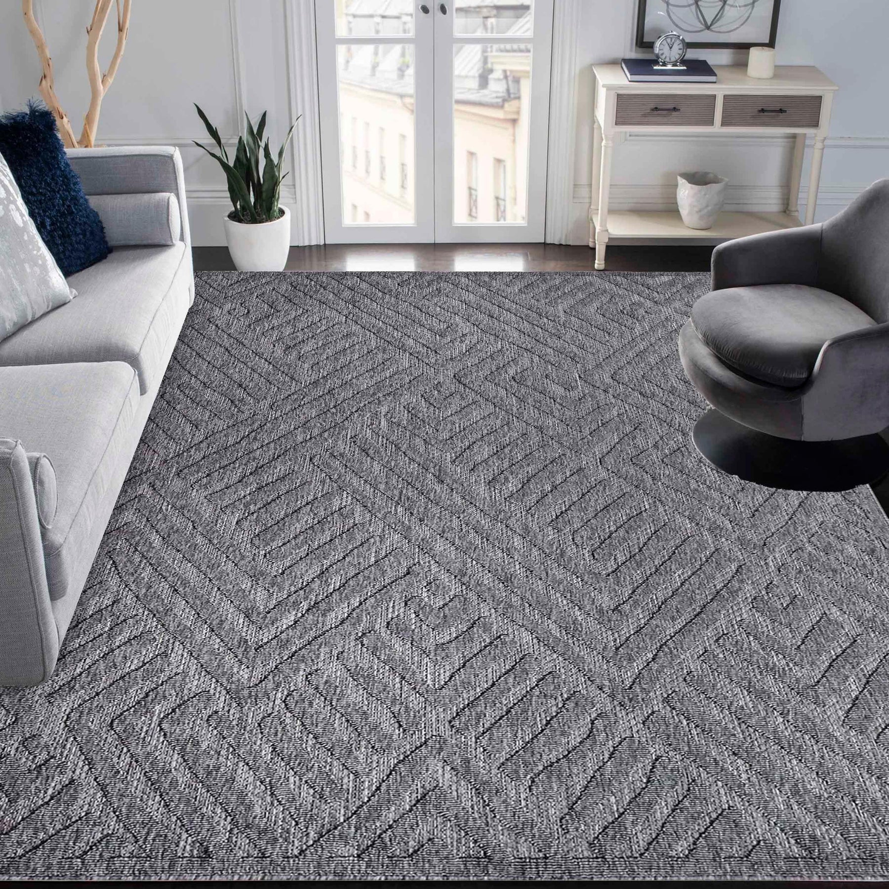 Wynn Modern Geometric Abstract Area Rug Indoor Outdoor Rugs