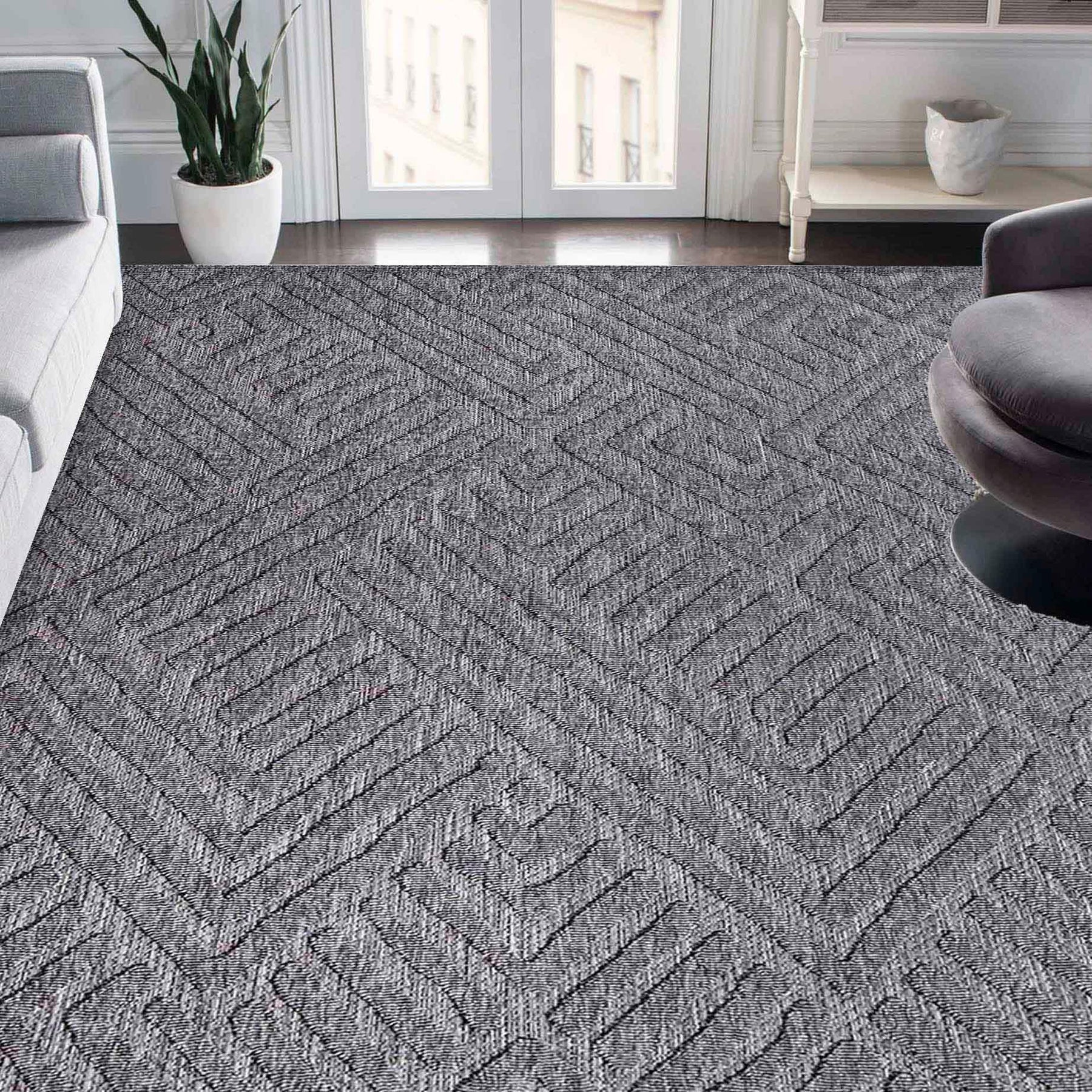 Wynn Modern Geometric Abstract Area Rug Indoor Outdoor Rugs