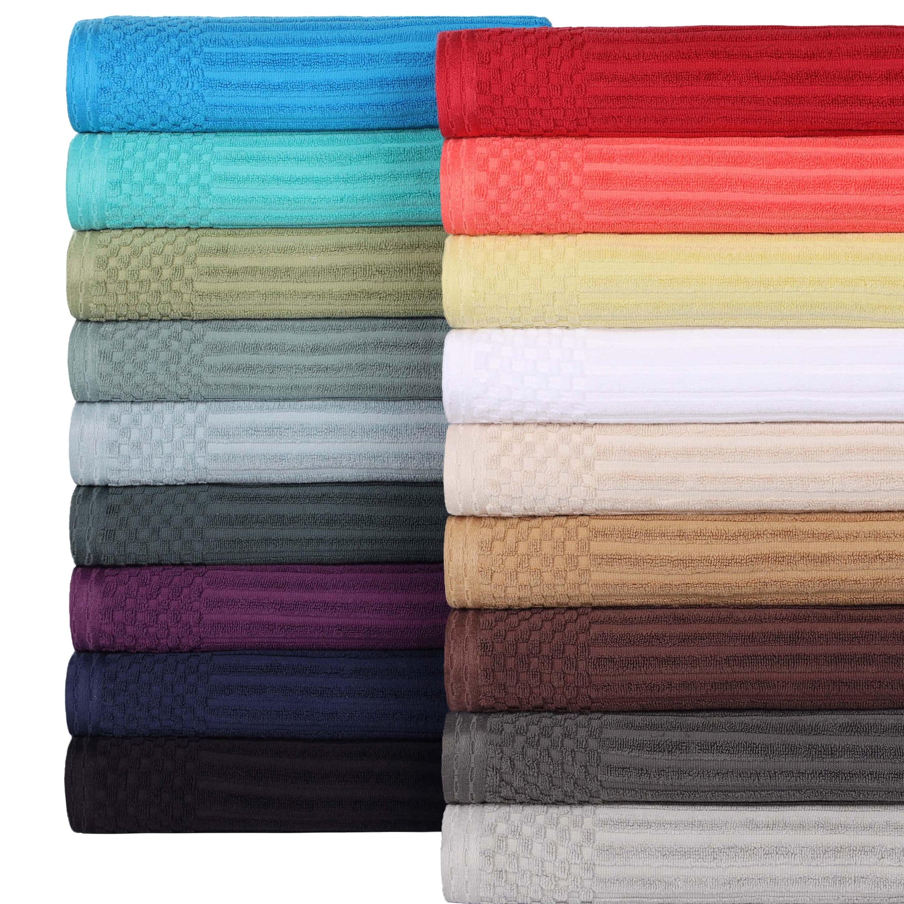 Soho Ribbed Cotton Absorbent 3 Piece Assorted Towel Set