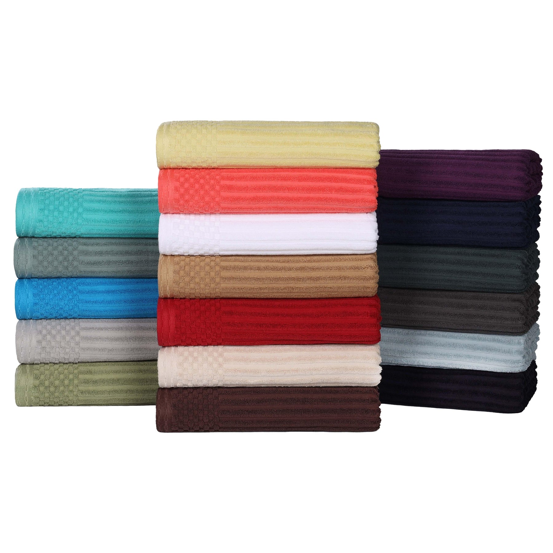 Soho Ribbed Cotton Absorbent 3 Piece Assorted Towel Set
