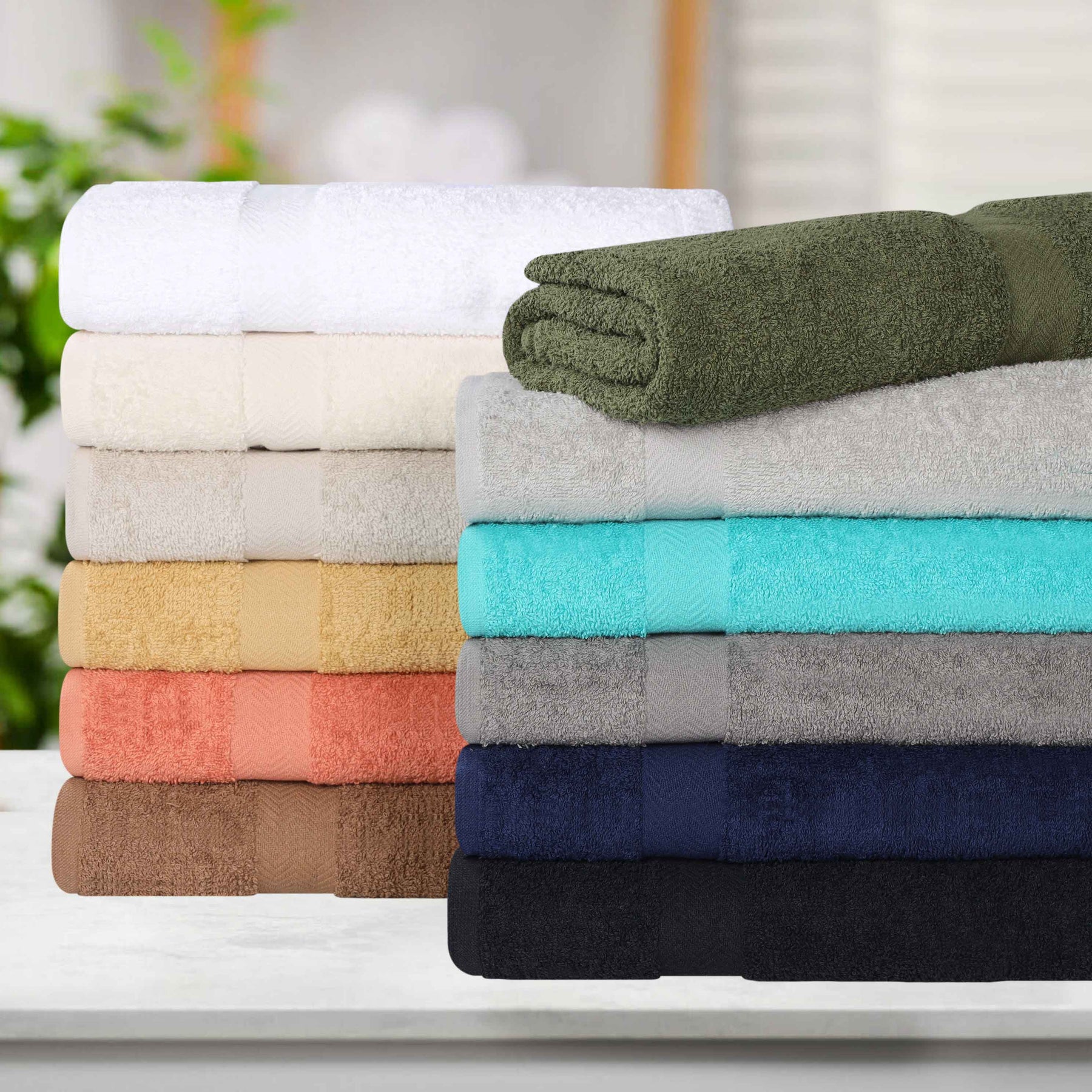 Cotton Highly Absorbent Eco-Friendly Quick Dry 4 Piece Bath Towel Set