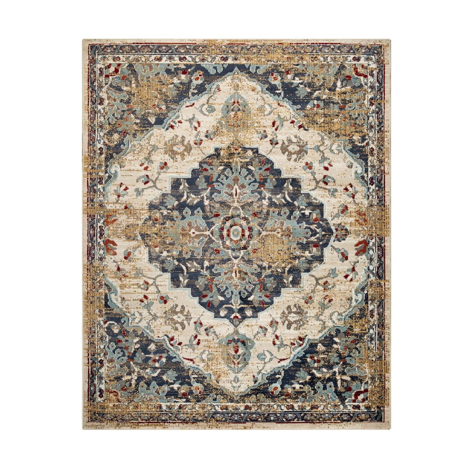 Abena Traditional Medallion Indoor Area Rugs or Runner Rug