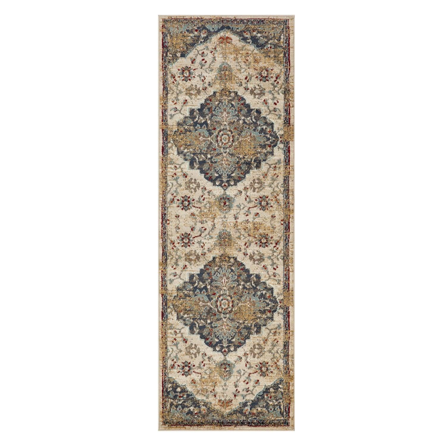 Abena Traditional Medallion Indoor Area Rugs or Runner Rug