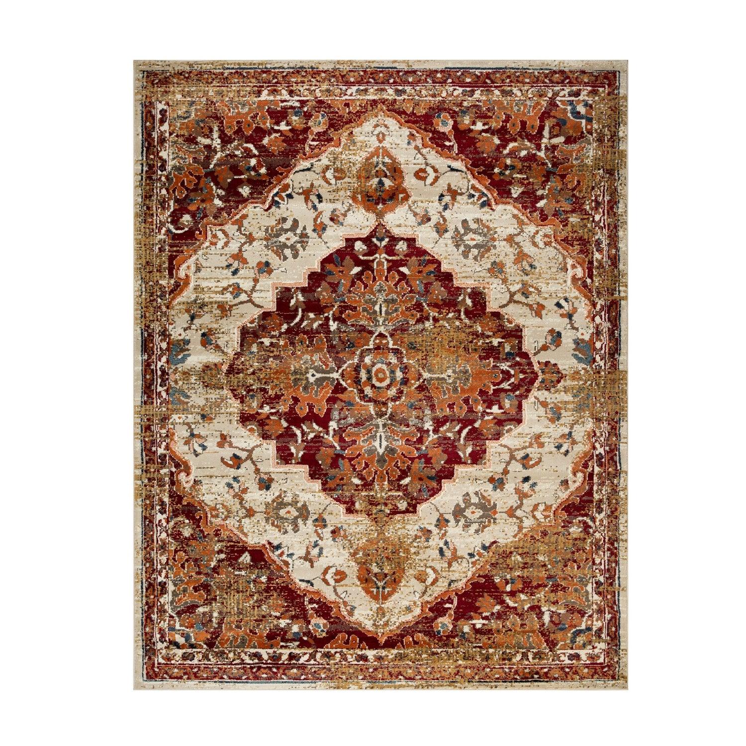 Abena Traditional Medallion Indoor Area Rugs or Runner Rug