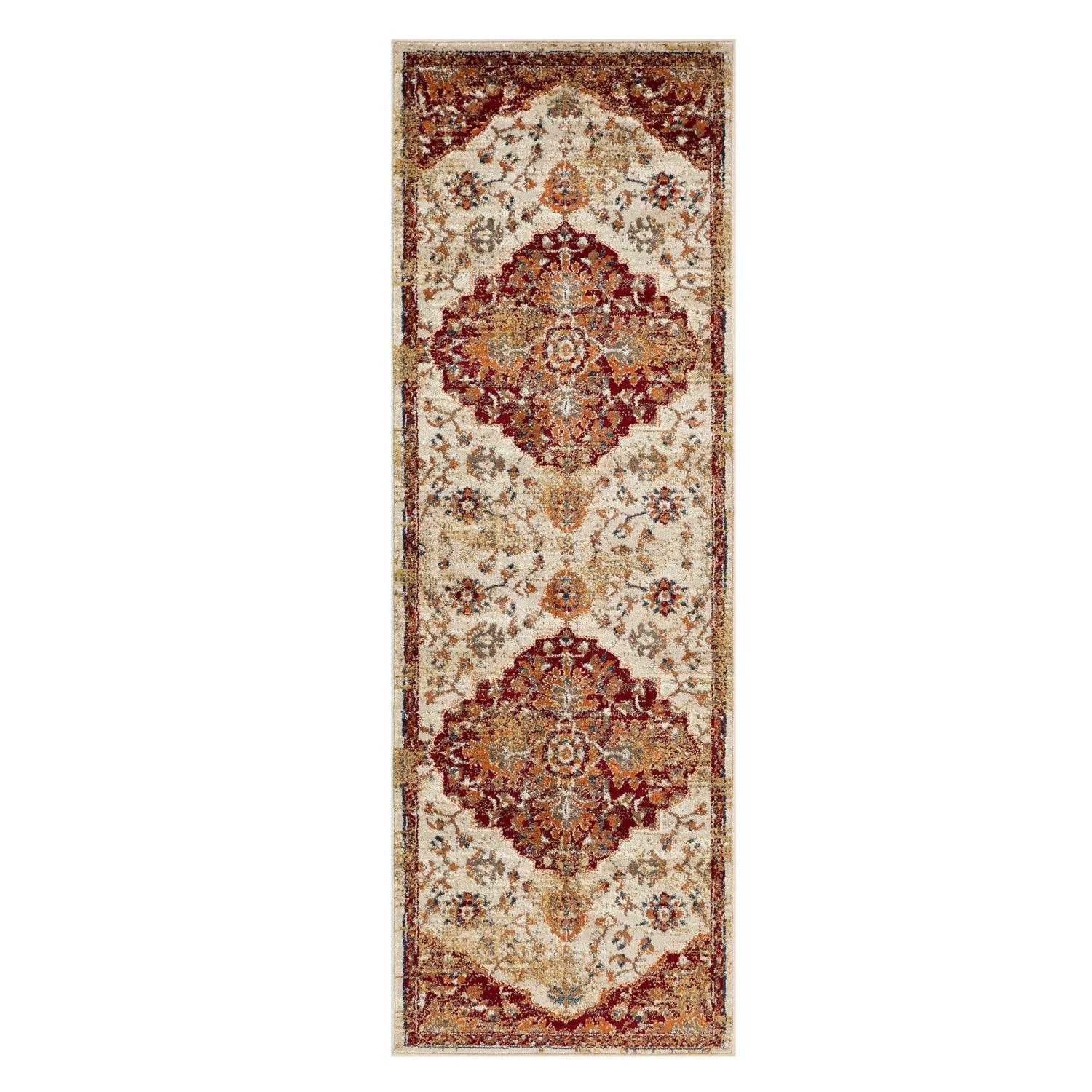 Abena Traditional Medallion Indoor Area Rugs or Runner Rug