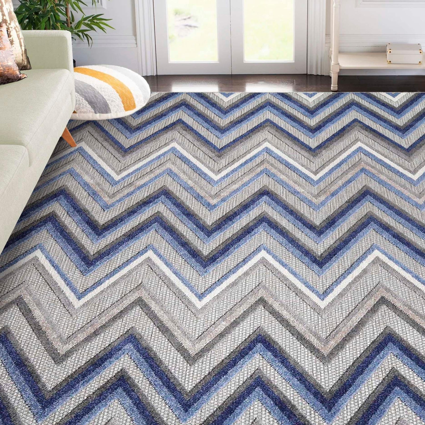 Acacia Geometric Zigzag Area Rug Modern Indoor Outdoor Rugs