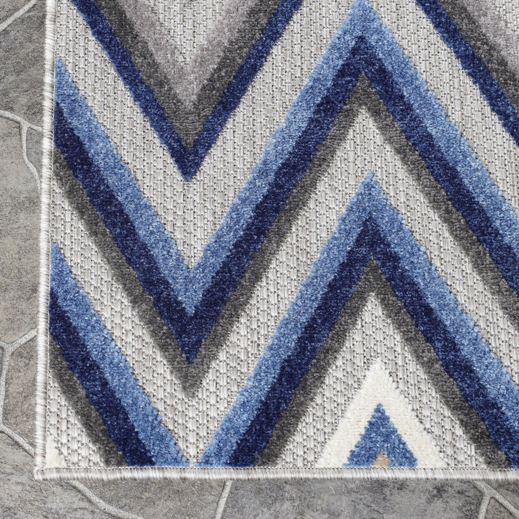 Acacia Geometric Zigzag Area Rug Modern Indoor Outdoor Rugs