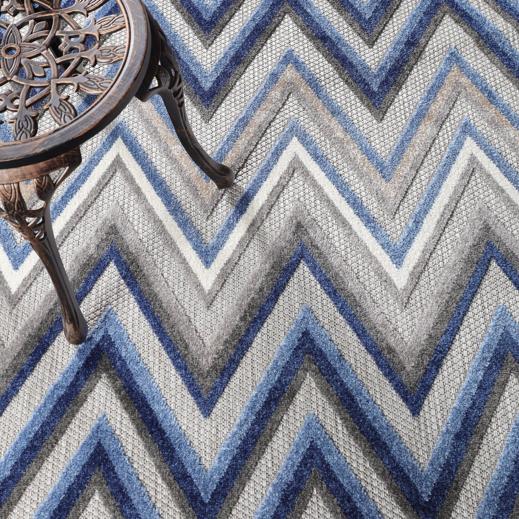Acacia Geometric Zigzag Area Rug Modern Indoor Outdoor Rugs