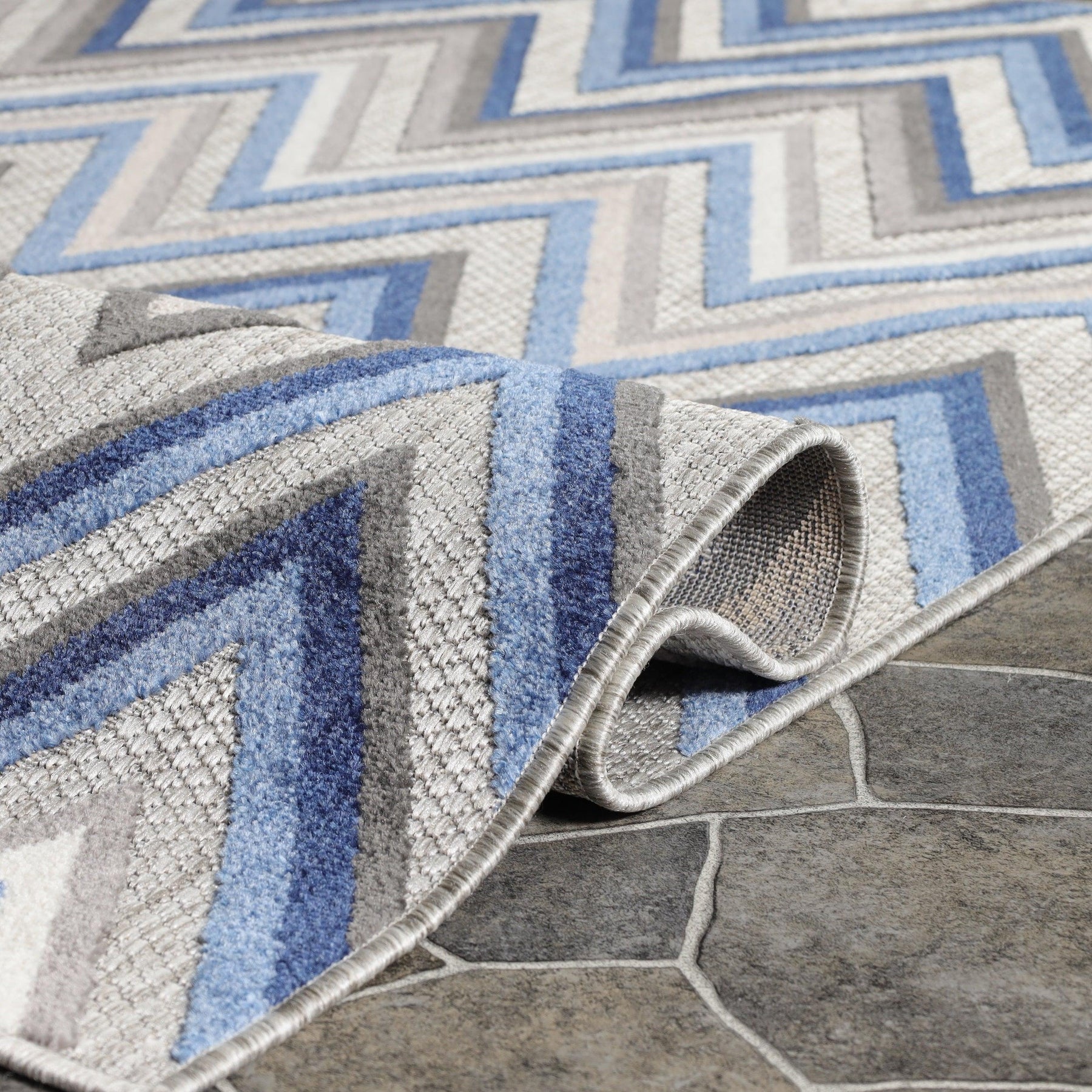 Acacia Geometric Zigzag Area Rug Modern Indoor Outdoor Rugs