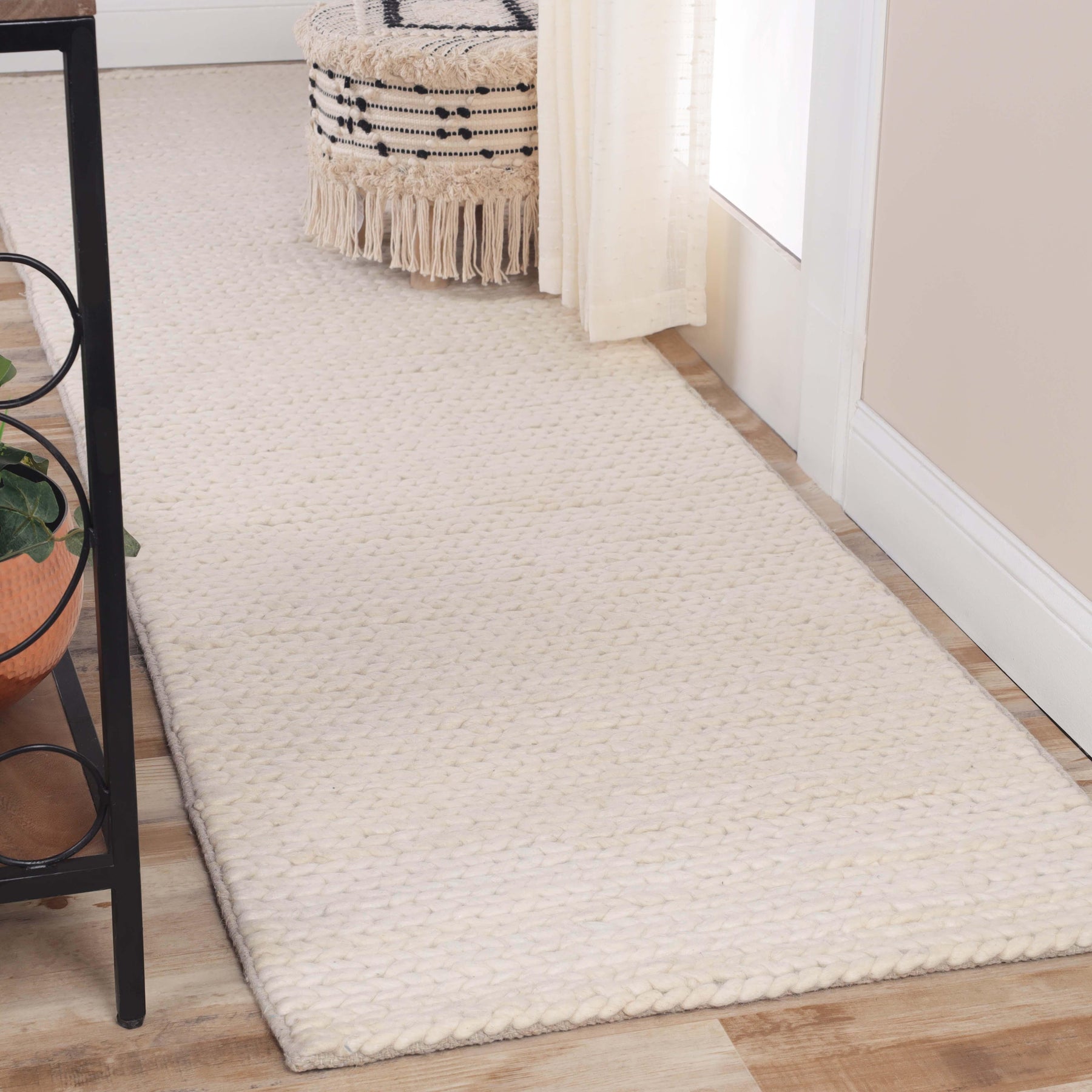 Aero Hand-Braided Solid Indoor Area Rugs or Runner Rug