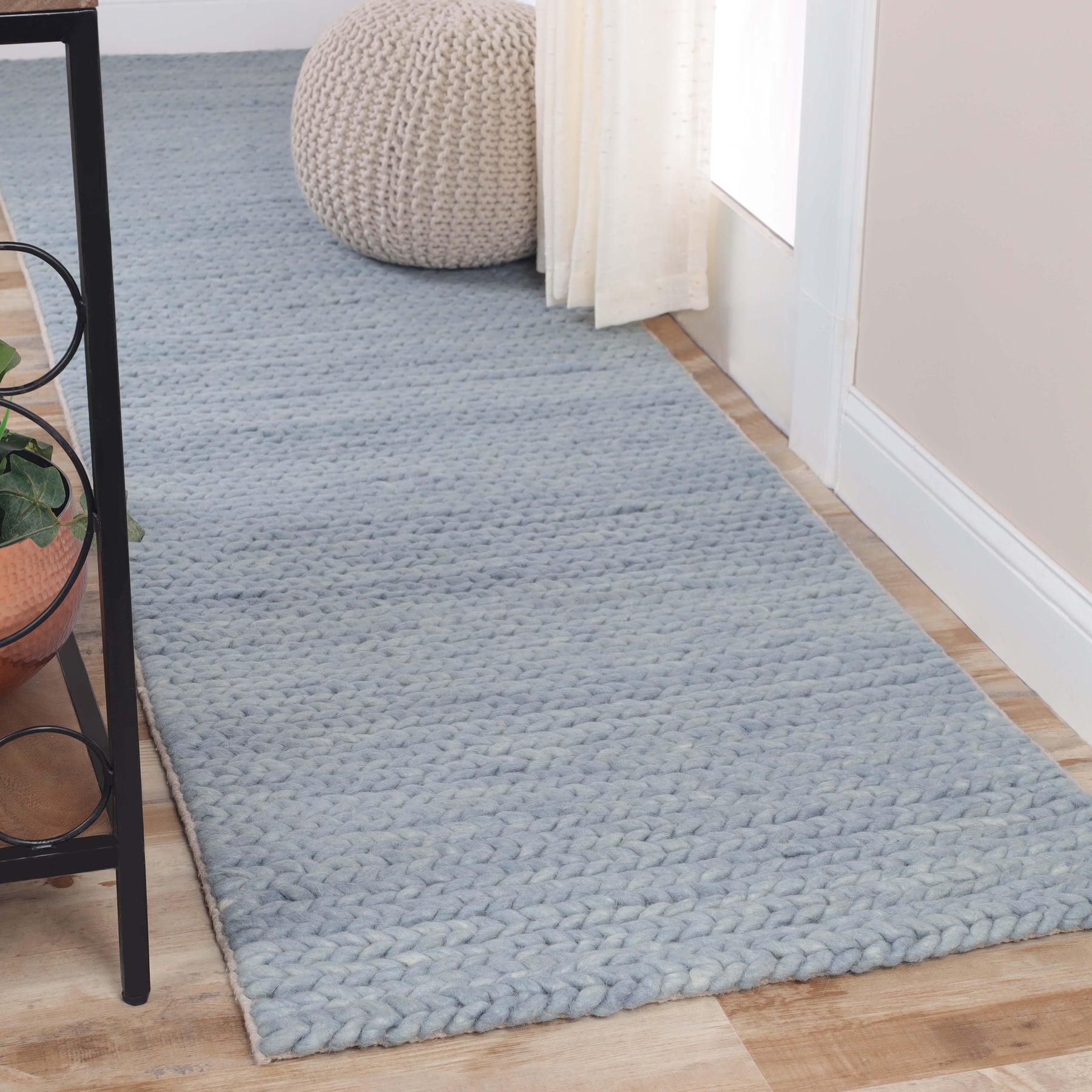 Aero Hand-Braided Solid Indoor Area Rugs or Runner Rug